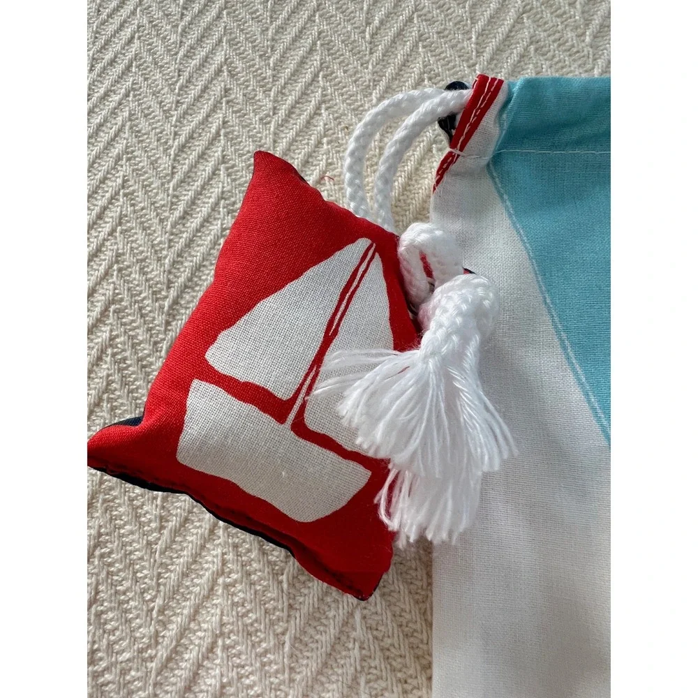 Vintage New w/ Tags Laura Ashley Sailboat Drawstring Laundry Bag Made in UK